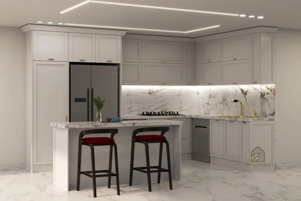عکس پروژه کابینت آشپزخانه لوکس مناطق شمال تهران