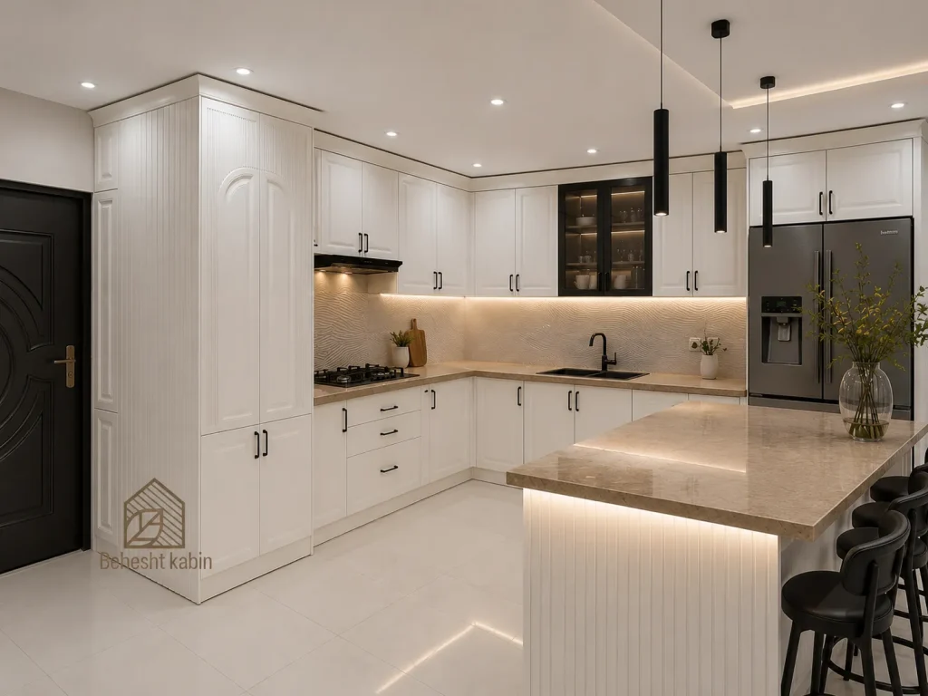 نمونه اجرا شده کابینت پلی اورتان نئوکلاسیک توسط بهشت کابین